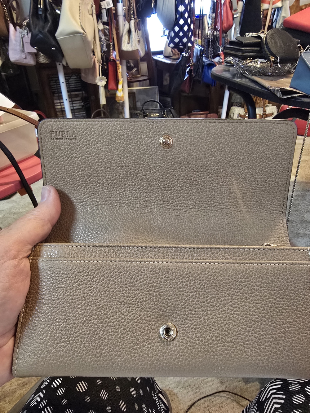 Furla Women's Beige Leather Wallet Clutch In Box w Dustbag 7x4" - Picture 3 of 7
